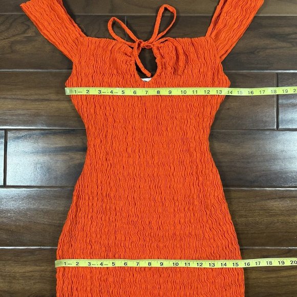 Free People Beach Size XS Orange Eleni Bodycon Midi Maxi Dress‎ - Picture 7 of 12